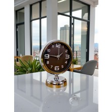 Luxury Krom 25 x 20 cm Metal Zarif Masa Saati