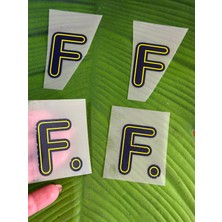 Gönülden Tasarım 4 Adet Ütü Ile Yapışan F Harfi Transfer Baskı Arma 5x4 cm