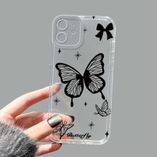 Ucuc iPhone 12 Kamera Korumalı Anti-Darbe Estetik Baskı Desenli Şeffaf Silikon Kılıf