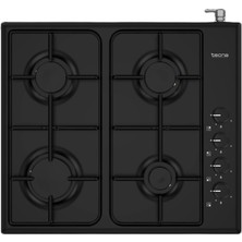Tecna Süo 604SE 4 Gözü Gazlı Siyah Set Üstü Ocak