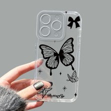Ucuc iPhone 15 Pro Kamera Korumalı Anti-Darbe Estetik Baskı Desenli Şeffaf Silikon Kılıf
