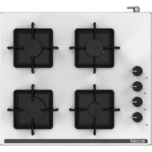 Tecna Süo 604BC 4 Gözü Gazlı Beyaz Cam Set Üstü Ocak