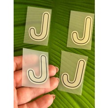 Gönülden Tasarım 4 Adet Ütü Ile Yapışan J Harfi Transfer Baskı Arma 5x4 cm