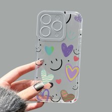 Ucuc iPhone 15 Pro Kamera Korumalı Anti-Darbe Estetik Baskı Desenli Şeffaf Silikon Kılıf