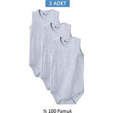 Nemere Gri Askılı Body Zıbın 2-7 Yaş Çocuklar Için (3 Adet) Alttan Çıtçıtlı Özel Gereksinimli