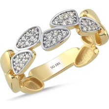 Sembol Gold 14 Ayar Damla Model Taşlı Altın Yüzük