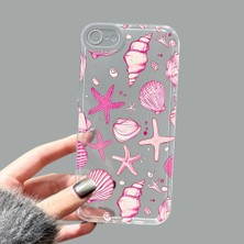 Ucuc iPhone 7/8/se 2020 2022 Kamera Korumalı Anti-Darbe Estetik Baskı Desenli Şeffaf Silikon Kılıf