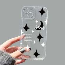 Ucuc iPhone 14 Plus Kamera Korumalı Anti-Darbe Estetik Baskı Desenli Şeffaf Silikon Kılıf