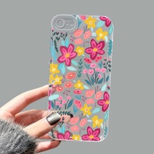 Ucuc iPhone 7/8/se 2020 2022 Kamera Korumalı Anti-Darbe Estetik Baskı Desenli Şeffaf Silikon Kılıf