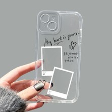 Ucuc iPhone 14 Plus Kamera Korumalı Anti-Darbe Estetik Baskı Desenli Şeffaf Silikon Kılıf