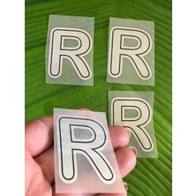 Gönülden Tasarım 4 Adet Ütü Ile Yapışan R Harfi Transfer Baskı Arma 5x4 cm