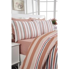 Pamuklu Kiremit Çarşaflı Çift Kişilik Nevresim Takımı 200X220