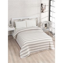 Pamuklu Krem Lastikli Çarşaflı Pike Takımı 200X230