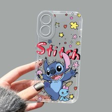 Ucuc iPhone 16 Kamera Korumalı Anti-Darbe Estetik Baskı Desenli Şeffaf Silikon Kılıf