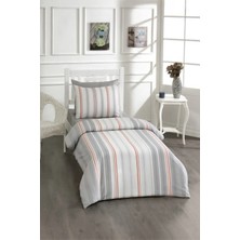 Pamuklu Gri Tek Kişilik Çarşaflı Nevresim Takımı 160X220
