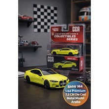 Toyfest Bmw M4 1:64 Premium Die Cast Metal Gövde Floresan Sarı Koleksiyon Araba 7.5 cm Blister