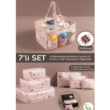 Morport 7li Set I 6'lı Set Desenli Bavul Valiz Içi Çok Amaçlı Organizer I Taşınabilir Bakım Çantası 2 Li Set