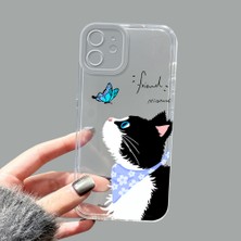 Ucuc iPhone 12 Kamera Korumalı Anti-Darbe Estetik Baskı Desenli Şeffaf Silikon Kılıf