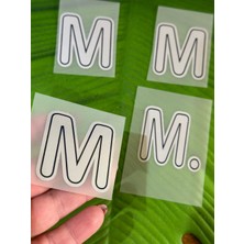 Gönülden Tasarım 4 Adet Ütü Ile Yapışan M Harfi Transfer Baskı Arma 5x4 cm