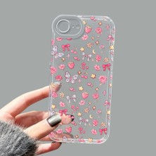 Ucuc iPhone 16E Kamera Korumalı Anti-Darbe Estetik Baskı Desenli Şeffaf Silikon Kılıf