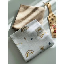 Ft Baby Collection Fulya Tuhafiye %100 Pamuk 2'li Müslin Bebek Battaniye Seti OEKO-TEX Sertifikalı MÜSLIN ÖRTÜ 80X90 CM