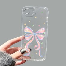 Ucuc iPhone 16E Kamera Korumalı Anti-Darbe Estetik Baskı Desenli Şeffaf Silikon Kılıf