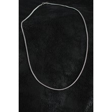 316L Çelik Örme Zincir Model Gümüş Renk Erkek Kolye - Lisinya