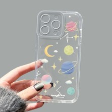 Ucuc iPhone 14 Pro Max Kamera Korumalı Anti-Darbe Estetik Baskı Desenli Şeffaf Silikon Kılıf