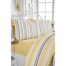Pamuklu Sarı Çarşaflı Çift Kişilik Nevresim Takımı 200X220
