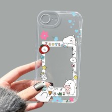 Ucuc iPhone 16E Kamera Korumalı Anti-Darbe Estetik Baskı Desenli Şeffaf Silikon Kılıf