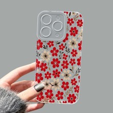 Ucuc iPhone 15 Pro Kamera Korumalı Anti-Darbe Estetik Baskı Desenli Şeffaf Silikon Kılıf