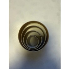 4’lü Daire Kesici Kalıp Seti | Oyun Hamuru, Şeker Hamuru, Polimer Kil Pasta Süsleme Aparatı