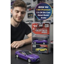 Toyfest Bmw M4 1:64 Premium Die Cast Metal Gövde Floresan Metalik Mor Koleksiyon Araba 7.5 cm Blister
