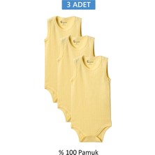 MidasTech Sarı Askılı Body Zıbın 2-7 Yaş Çocuklar Için (3 Adet) Alttan Çıtçıtlı Özel Gereksinim