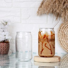 Delisoga Belina - 2'li Soğuk Kahve Içecek Meşrubat Pipetli Cam Bardağı