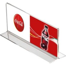 Arte Display T Tipi Yatay 21X10CM Pleksi Masaüstü Şeffaf Föylük Broşürlük Fiyatlık 25LI Paket