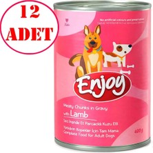Enjoy Kuzu Etli Köpek Konservesi Sos Içinde Et Parçacıklı 400 gr 12 Ad