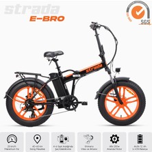 Stradacycles Strada Cycles E-Bro Hidrolik Disk Fat Bike Katlanabilir 20 Jant Elektrikli Bisiklet