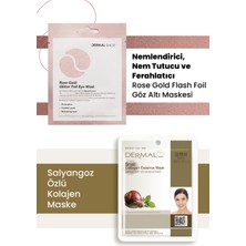 Dermal 3 Katmanlı Rose Gold Göz Maskesi ve Yenileyici, Besleyici ve Nemlendirici Salyangoz Özlü Kolajen Maske Seti