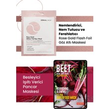 Dermal 3 Katmanlı Rose Gold Göz Maske ve Besleyici, Canlandırıcı, Pamuk Pancar Maske Seti