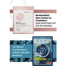 Dermal 3 Katmanlı Rose Gold Göz Maske ve Yenileyici, Canlandırıcı, Pamuk Yaban Mersini Maske Seti