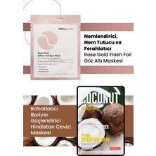 3 Katmanlı Rose Gold Göz Maske ve Rahatlatıcı, Bariyer Güçlendirici, %100 Pamuk Hindistan Cevizi Maske Seti