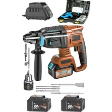 Moonshop Kömürsüz Brushless Motorlu Metal Şanzuman Metal Dişli 88V 5AH Akülü Kırıcı Delici Hilti Set Hediyeli