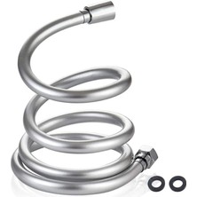 Moonshop Monshop Gümüş Pvc Banyo Duş Hortumu Dayanıklı Banyo Musluk Duş Hortum 1,5 Metre..