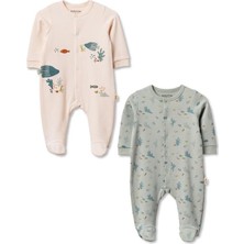 BabyCosy Organic Wear Bebek 2li Tulum %100 Organik Pamuk , Bebek - Yenidoğan- CSY8208