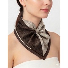 Tarzını Seç Kahverengi Royal Fular / Bandana / Aksesuar 48X48 cm