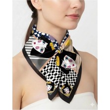 Tarzını Seç Siyah Queen Fular / Bandana / Aksesuar 48X48 cm