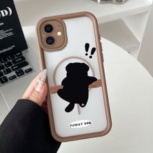 Ucuc iPhone 12 Uyumlu Manyetik Halkalı Yarı Sayda Mat Kamera Koruma Anti-Darbe Silikon Kılıf