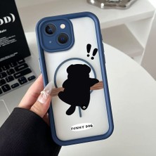 Ucuc iPhone 14 Uyumlu Manyetik Halkalı Yarı Sayda Mat Kamera Koruma Anti-Darbe Silikon Kılıf