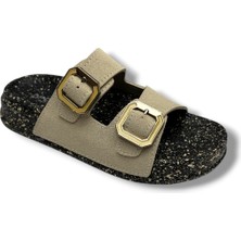 Polen 1001-26 Mozaik Desen Anatomik Çift Tokalı Kadın Terlik